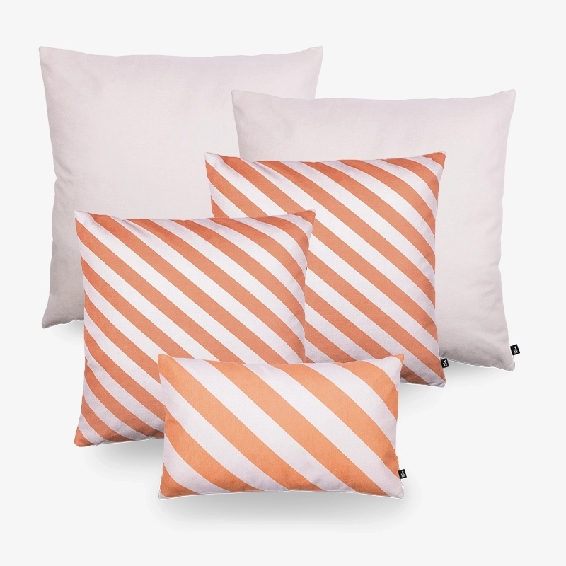 Pomarańczowo-różowy zestaw 5 poduszek ETTORE