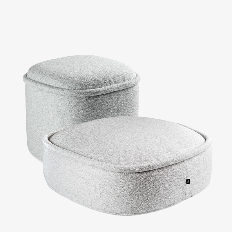 Szary zestaw 2 puf HALO