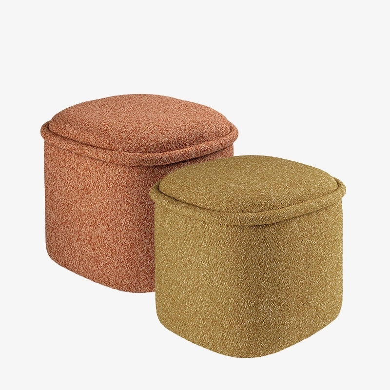 Różowo-żółty zestaw 2 puf HALO