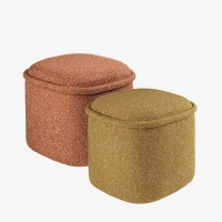 Różowo-żółty zestaw 2 puf HALO