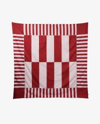 Narzuta czerwono-niebieska ETTORE 200x200 – nowoczesna narzuta na łóżko