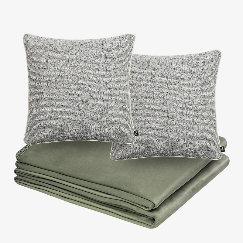 Zielony zestaw 2 poduszki + narzuta TOLEDO
