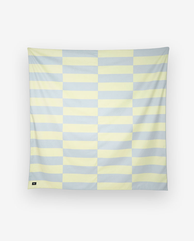 Narzuta niebiesko-żółta ETTORE 200x200 – nowoczesna narzuta na łóżko
