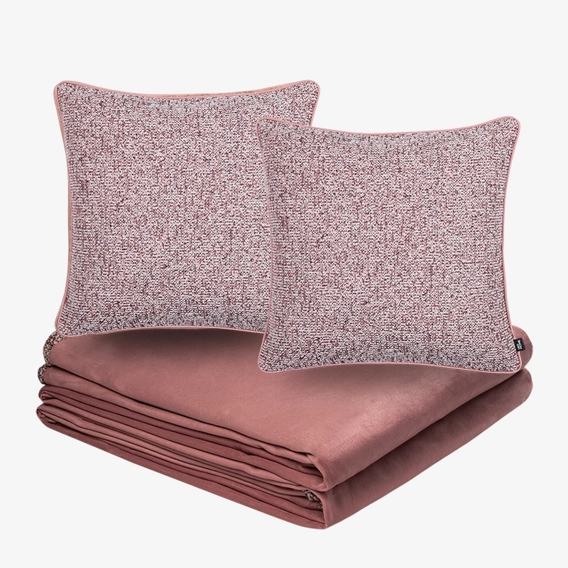Brązowy zestaw 2 poduszki + narzuta TOLEDO