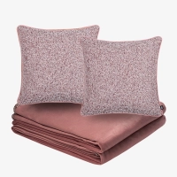 Brązowy zestaw 2 poduszki + narzuta TOLEDO